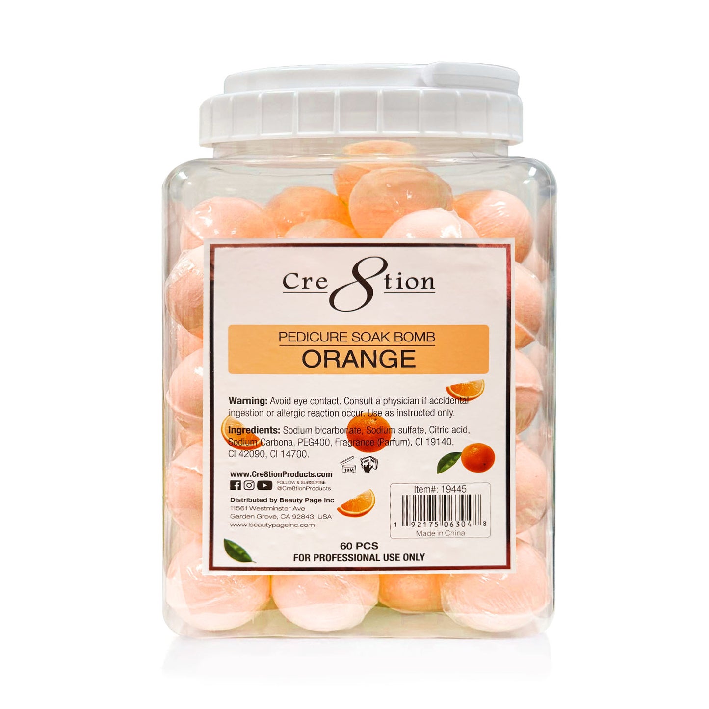 Cre8tion Pedicure Soak Bombs-Orange (1pcs)