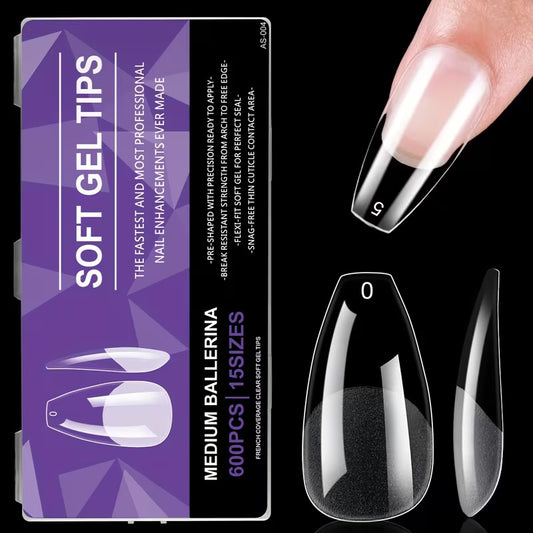 Soft Gel Tips (Medium Ballerina)(600pcs)
