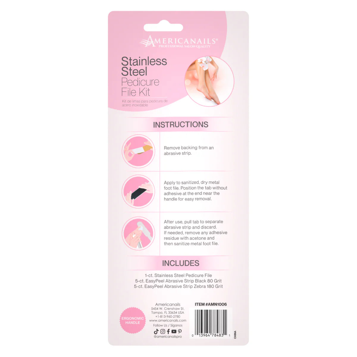 Americanails Stainless Steel Pedicure File Kit