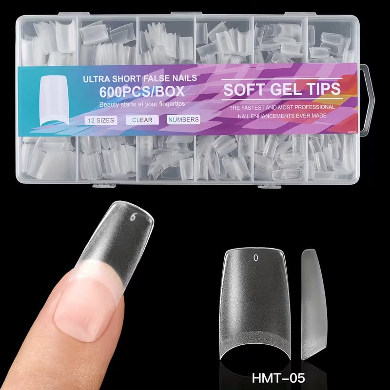 Soft Gel Tips (600pcs) Ultra Short Square