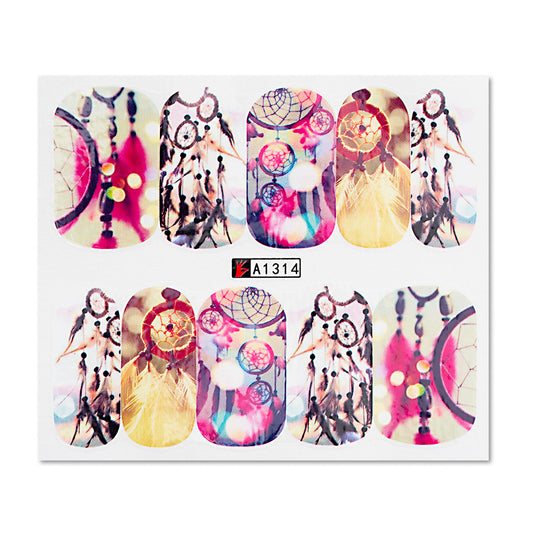 Nail Art Decals Water Transfer Nail Decals - Dream Catchers (1 Pcs)(A-1314)
