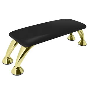 Black Hand Pillow Cushion Soft Leather Nail Arm Rest for Beauty (Color Legs - Sliver or Gold)