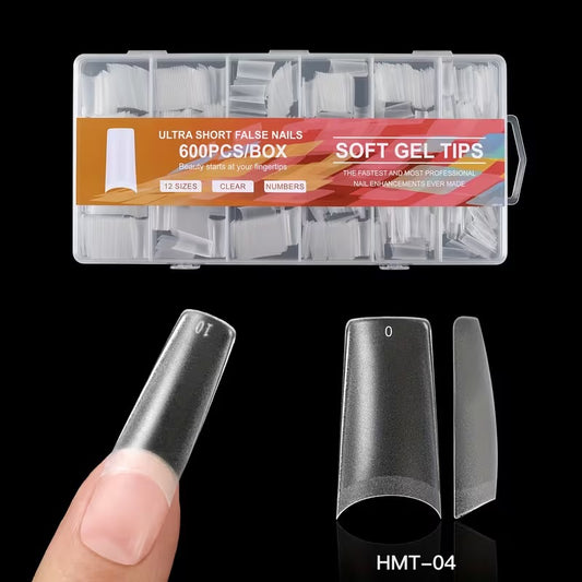 Soft Gel Tips (600pcs)Half Matte Clear