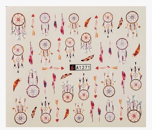 Dream Catcher Water Transfer Nail Decal (A-1271) (1pcs)
