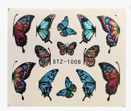 Butterfly water transfer nail decals (STZ-1008)