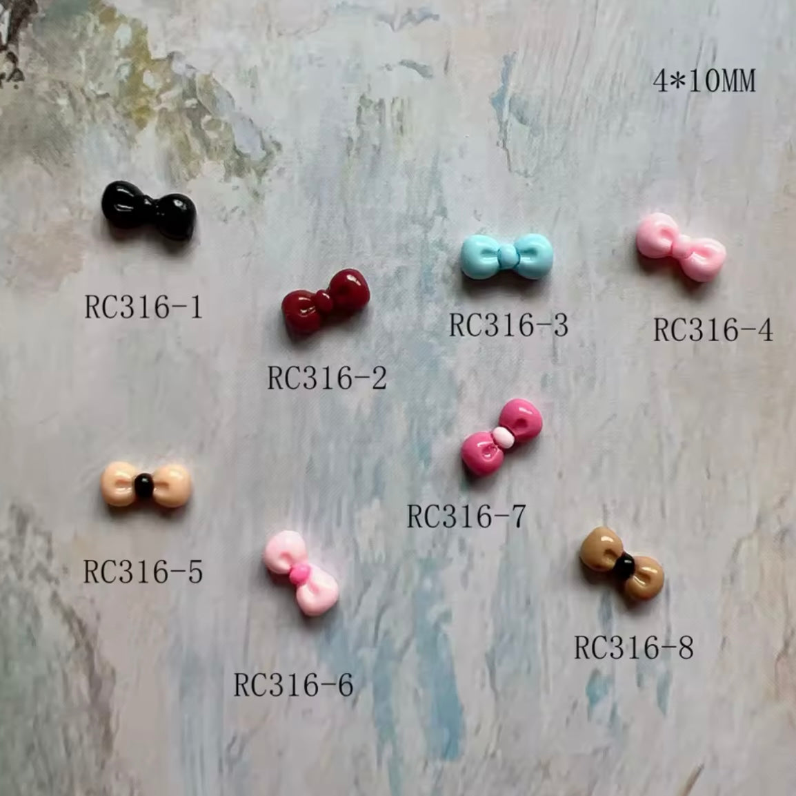 50pcs Cute Bow Shape Nail Resin Decoration Nail Art 3D Charms