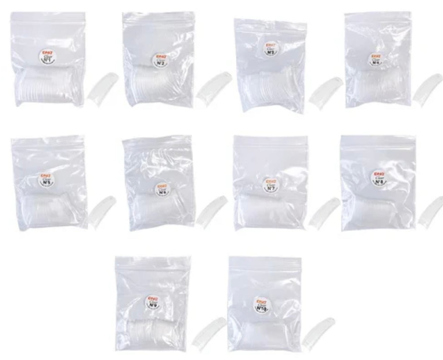 DND CLEAR TIP #4: 50PCS/BAG