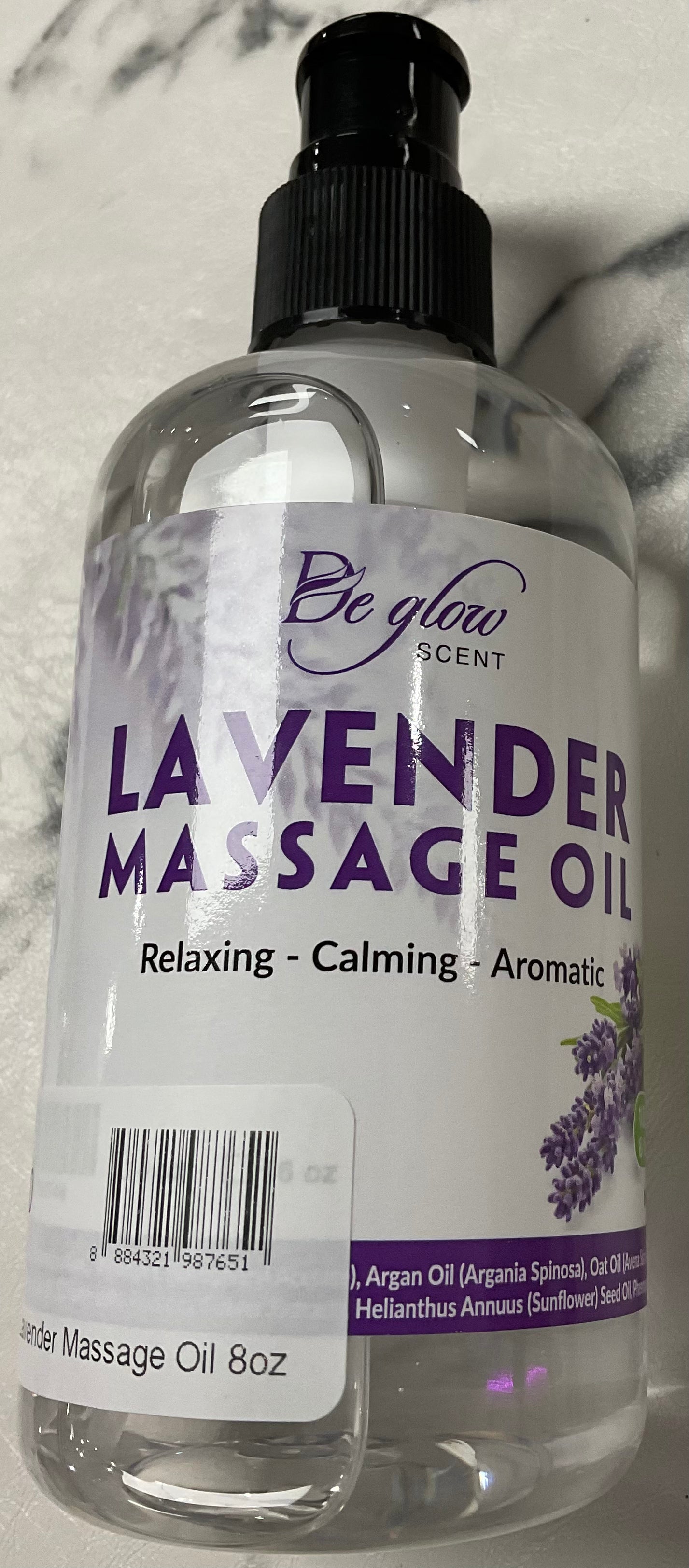 De Glow- Lavender Massage Oil 8oz
