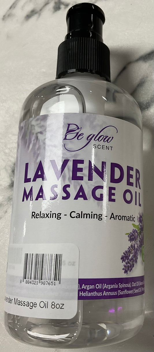 De Glow- Lavender Massage Oil 8oz