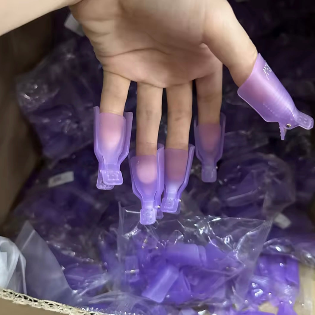Plastic Soak Off Gel Remover Finger Nail Clips (10pcs)