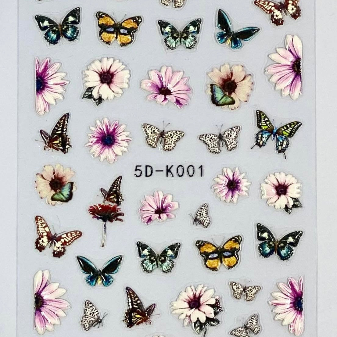 Butterflies and Daisies 5D Nail Stickers(5D-K001)