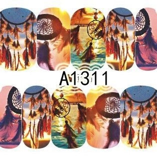 Nail Art Decals Water Transfer Nail Decals - Dream Catchers (1 Pcs)(A-1311)