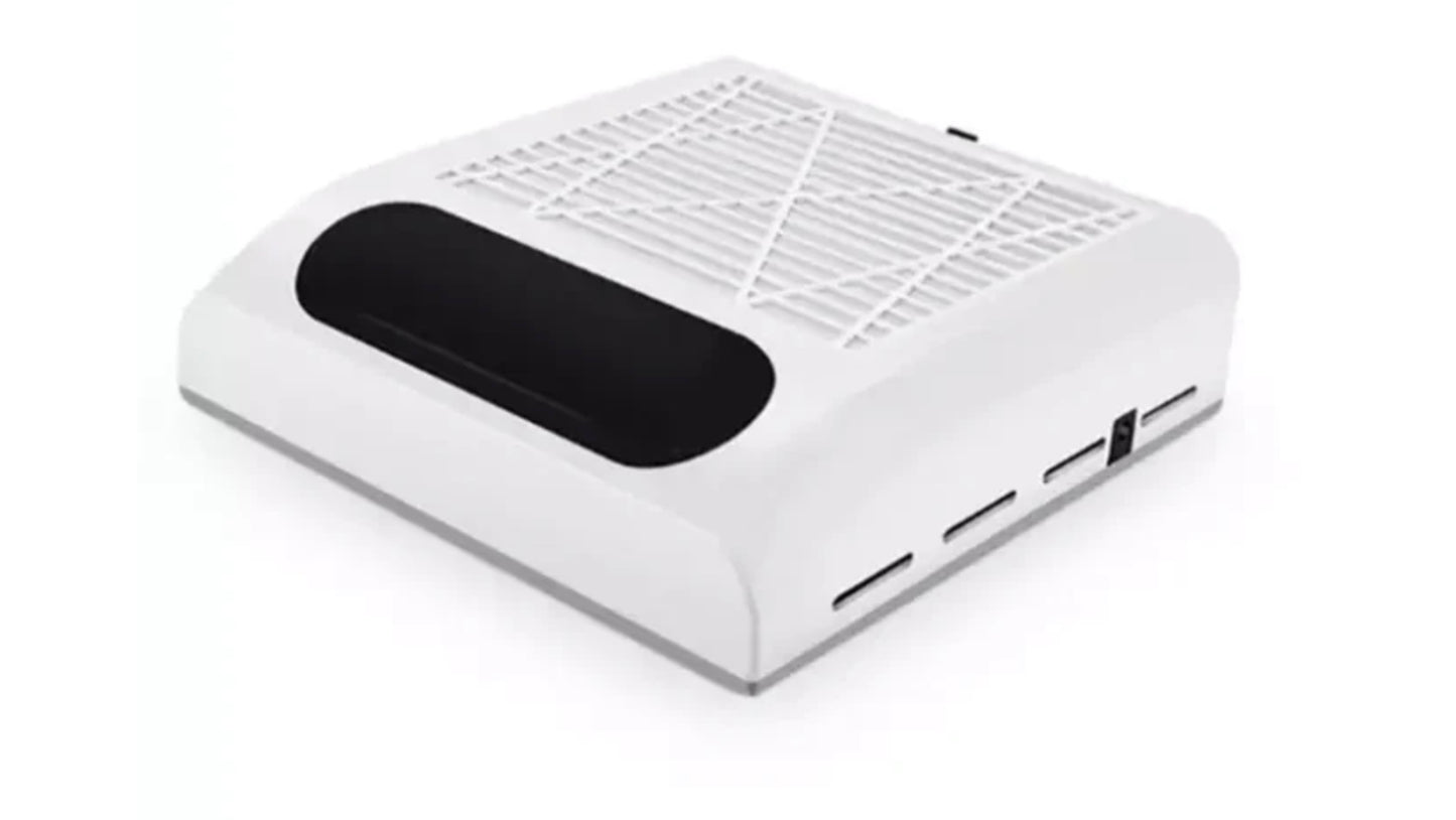80W Strong Fan Nail Dust Collector Nail Dust Vacuum Cleaner Nail Polish Dust Suction Nail Art Salon Manicure Pedicure Machine (White)