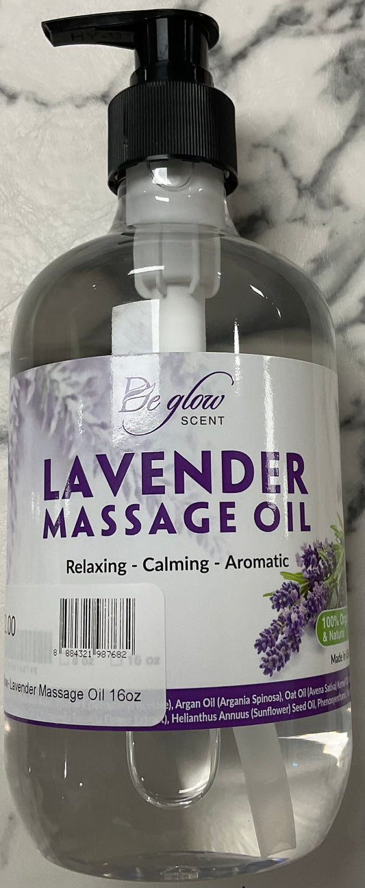 De Glow- Lavender Massage Oil 16oz