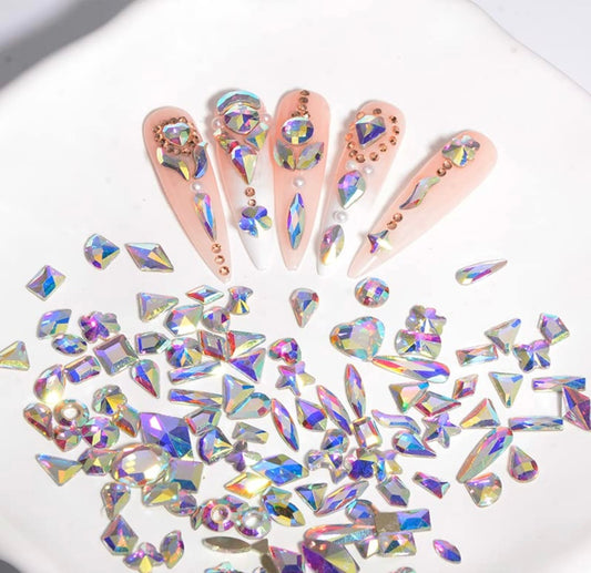 Mixed Shape Color Crystal Nail Art Rhinestones Nail Gems Flatback Rhinestone Diamonds Stone for 3D DIY Nails Art Crafts Jewelry Decoration