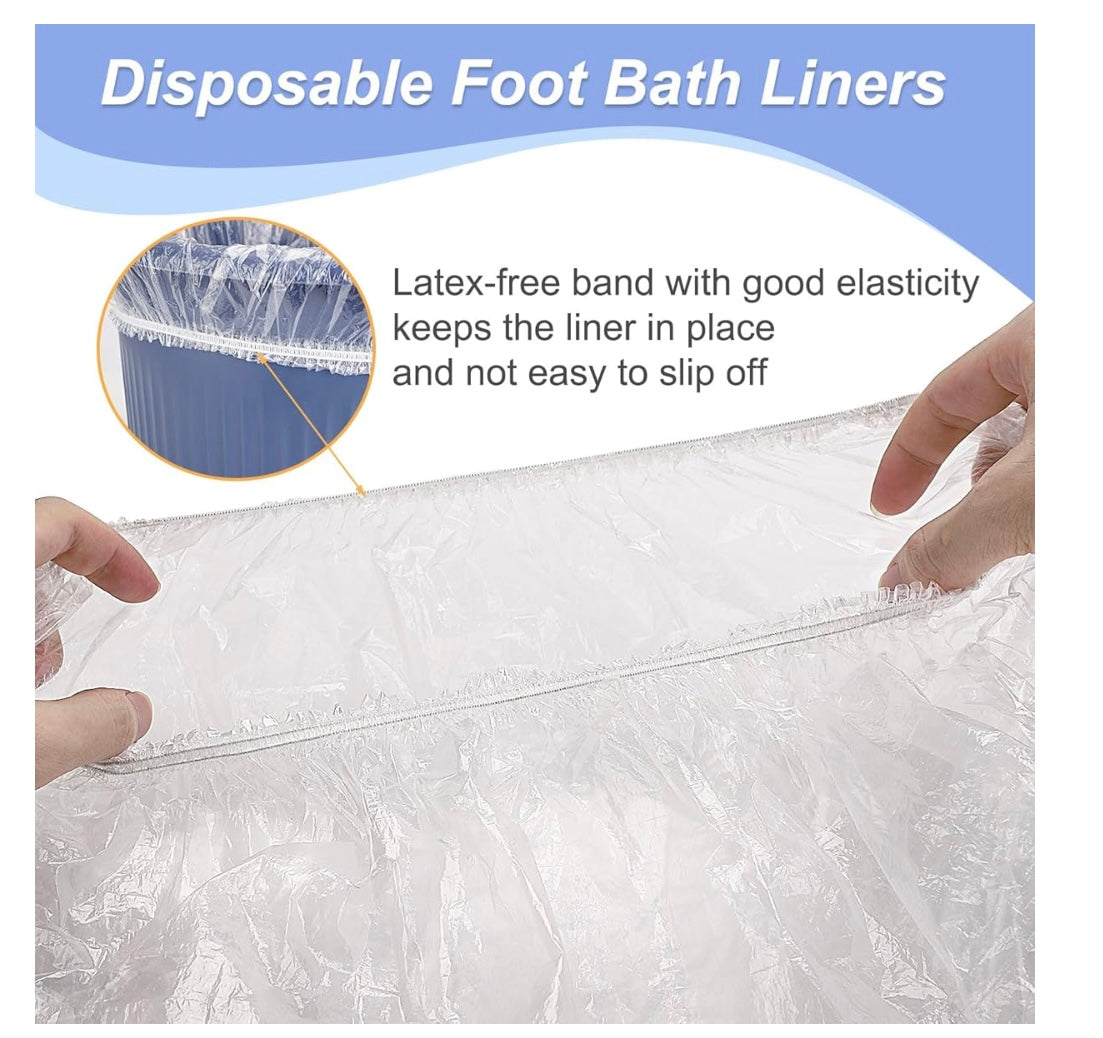 Disposable Pedicure Liners, Plastic Pedicure Bowl Liners, Disposable Foot Tub liners Clear Bath Liners for Foot Pedicure Spa, Beauty Salon,Home Use 36pcs