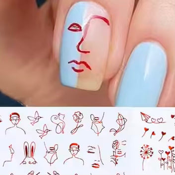 Misscheering New 3D Rose Love Red Sticker Valentine's Day Nail Sticker (Z-D5146)