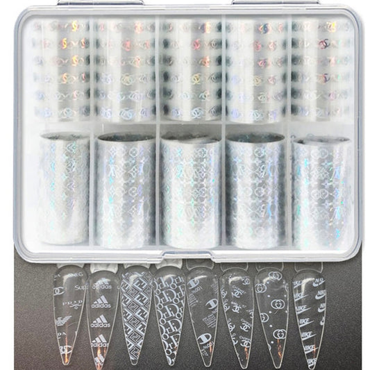 Nail FOIL CHANEL Clear & White (10sheets/1pack)