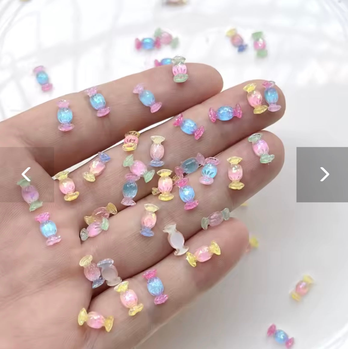 Colored mini cute crystal candy art nail flat head rhinestone stickers DIY wedding scrapbook decoration crafts 50pcs