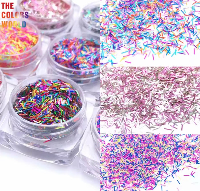 Nail Art Tinsel Glitter 12 jar/pack