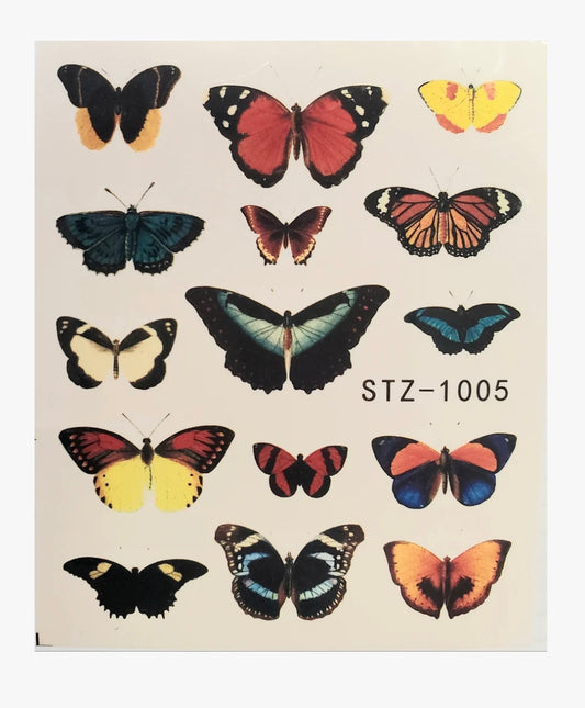 Butterfly water transfer nail decals (STZ-1005)