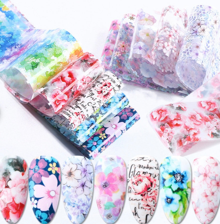 Nail Art Decorations,nail sticker,mix flower nail foil