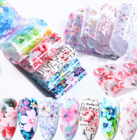 Nail Art Decorations,nail sticker,mix flower nail foil