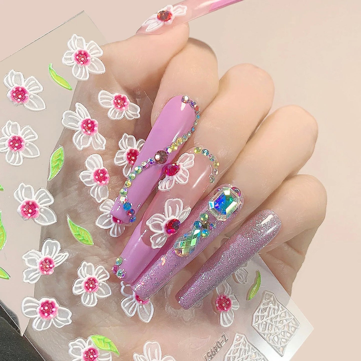 5D Self-Adhesive Nail Art Stickers - Heart Smiley (Z-D4957)