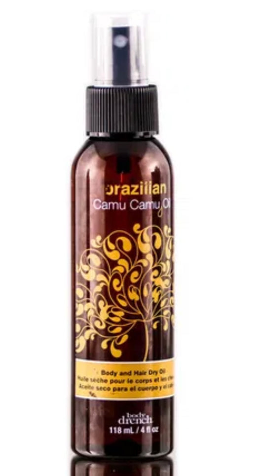 Brazilian Camu Camu dry oil, an all-in-one weightless mist that provides luxurious hydration to the body and hair