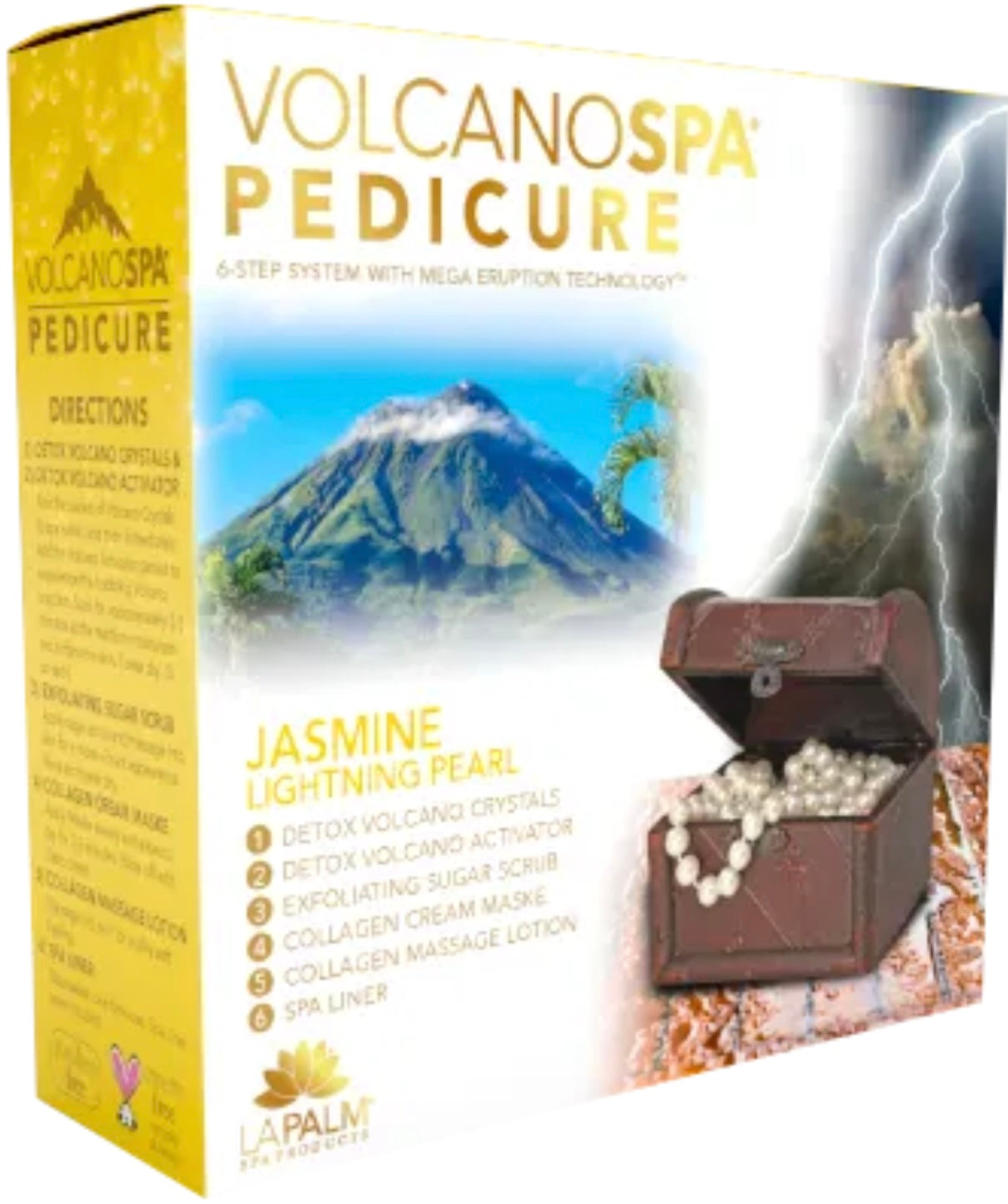 Volcano Spa: 6 Step Pedicure Kit - Jasmine (Lighting Pearl)