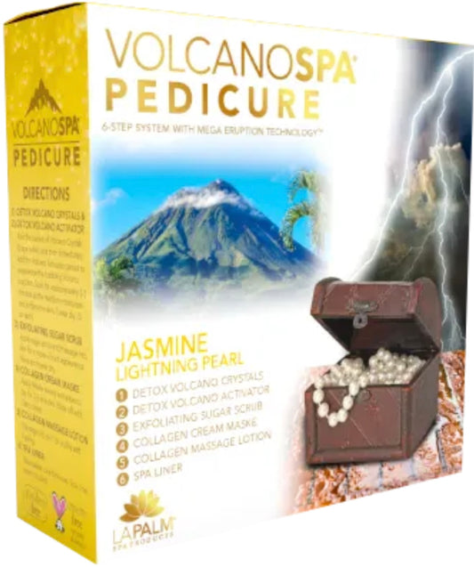 Volcano Spa: 6 Step Pedicure Kit - Jasmine (Lighting Pearl)