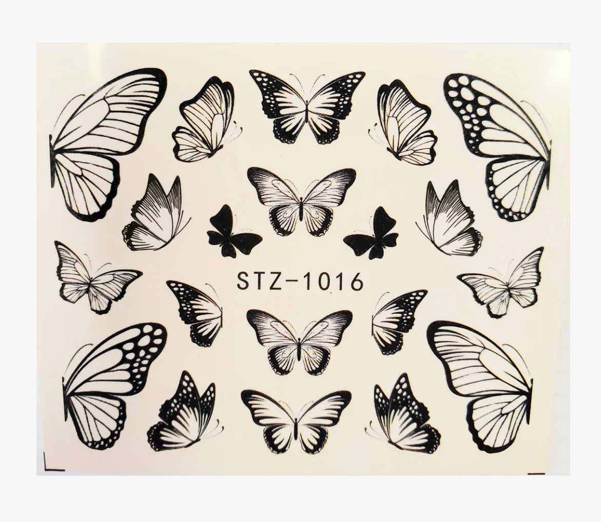 Butterfly water transfer nail decail (STZ-1016)