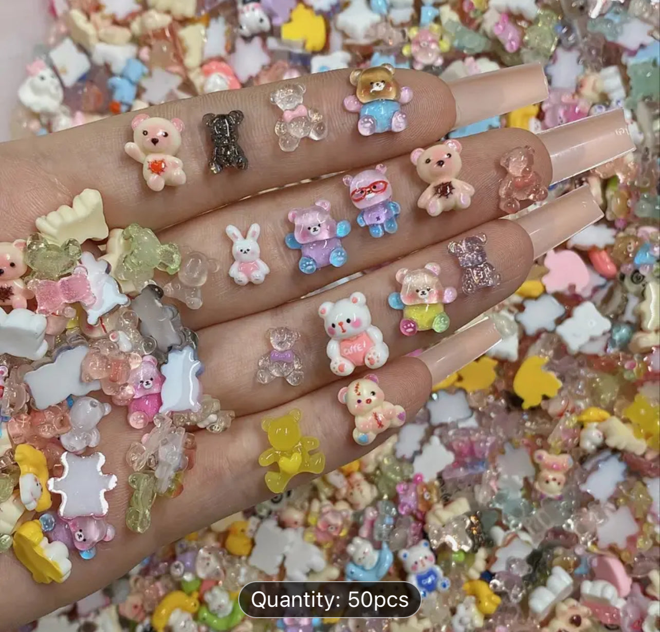 50-Pack Whimsical Miniature Resin Charms Assortment