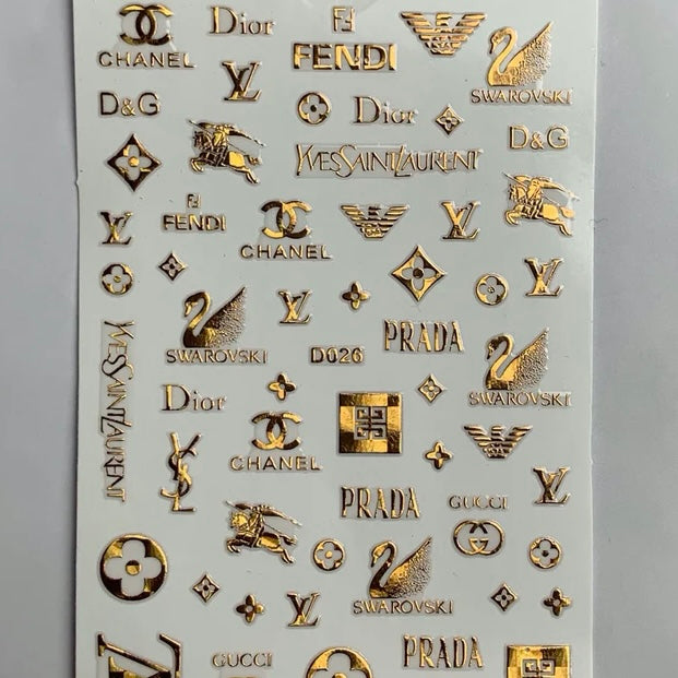 DESIGNER NAIL STICKERS (D-026) (Color-Gold,Silver)