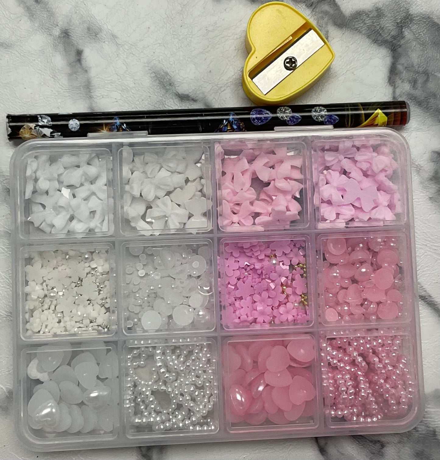 Rhinestone with wax pencil and sharpener