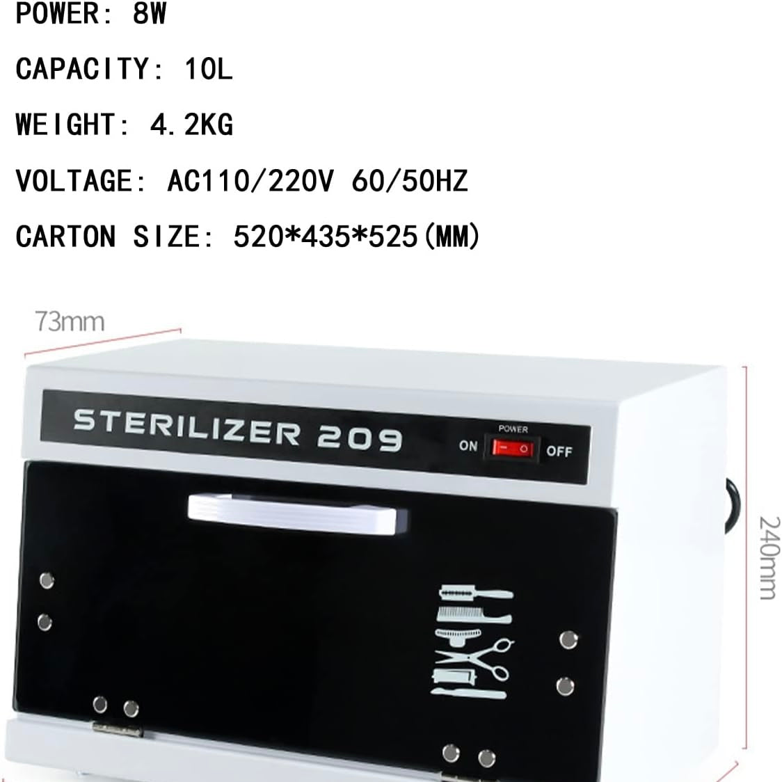 Large Capacity Cleaning Machine Cabinet Cleaning Towels Implements UV Cleaning Box for Nail Tool Metal Tool