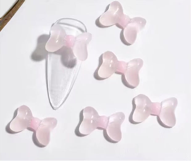 20Pcs Pretty Jelly Bow Knot and Bears Shape Nail Rhinestones 3D For Nail Art Decorations Manicure Accessories DIY Tools