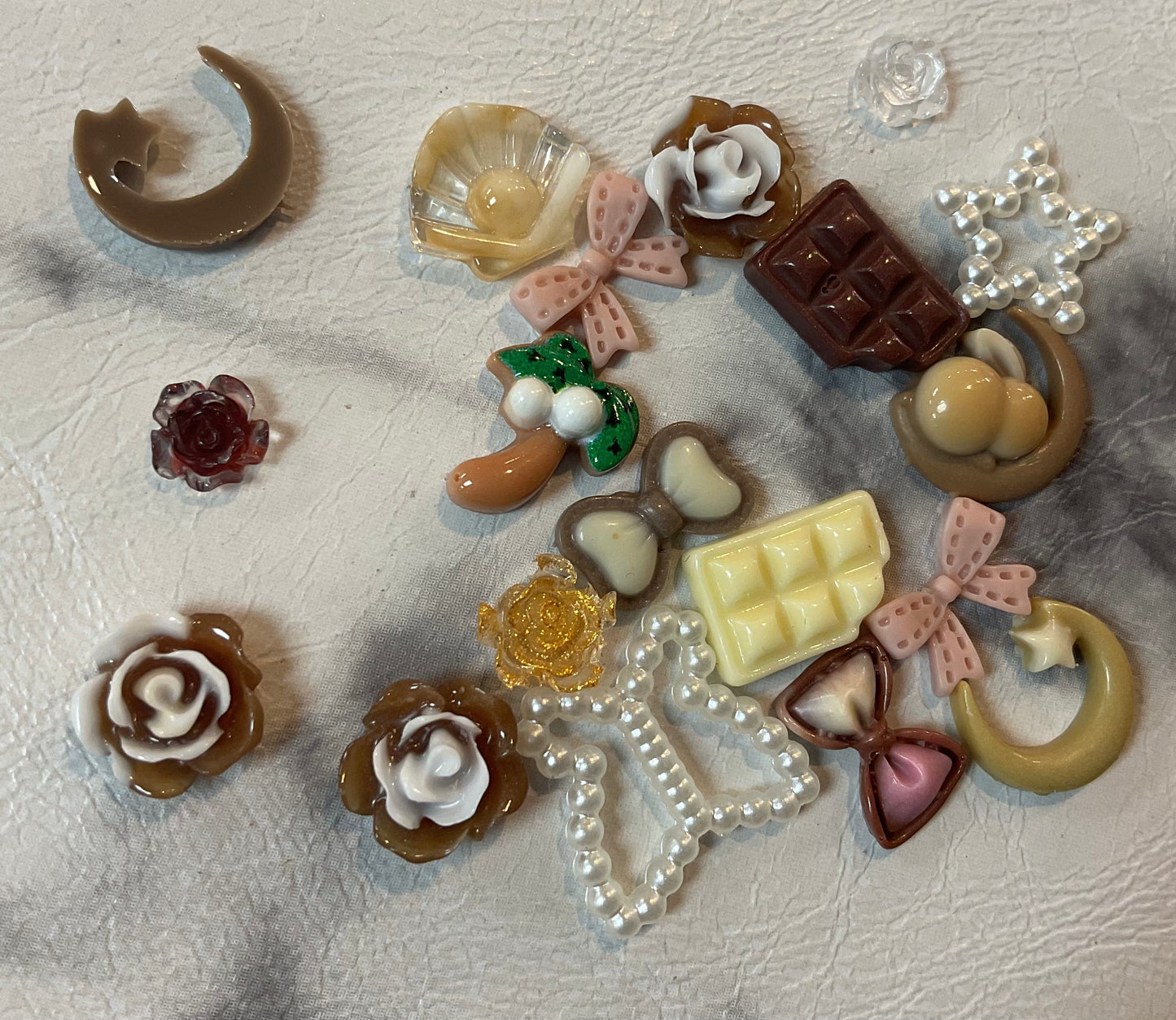 Brown mix assortment random charms 50pcs 3D nail art