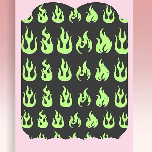 Flames nail sticker/ Halloween Glow in the dark Night Life 3D Nail Art Self Adhesive Decals(1074)