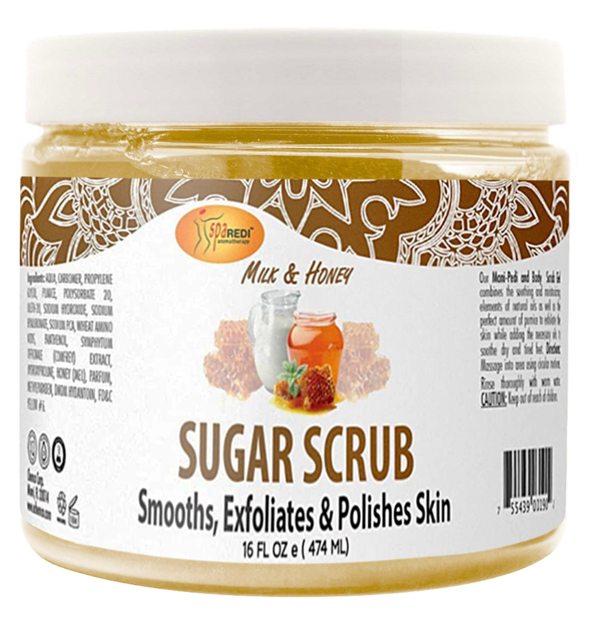 Spa Redi Sugar Scrub 16oz - Milk & Honey