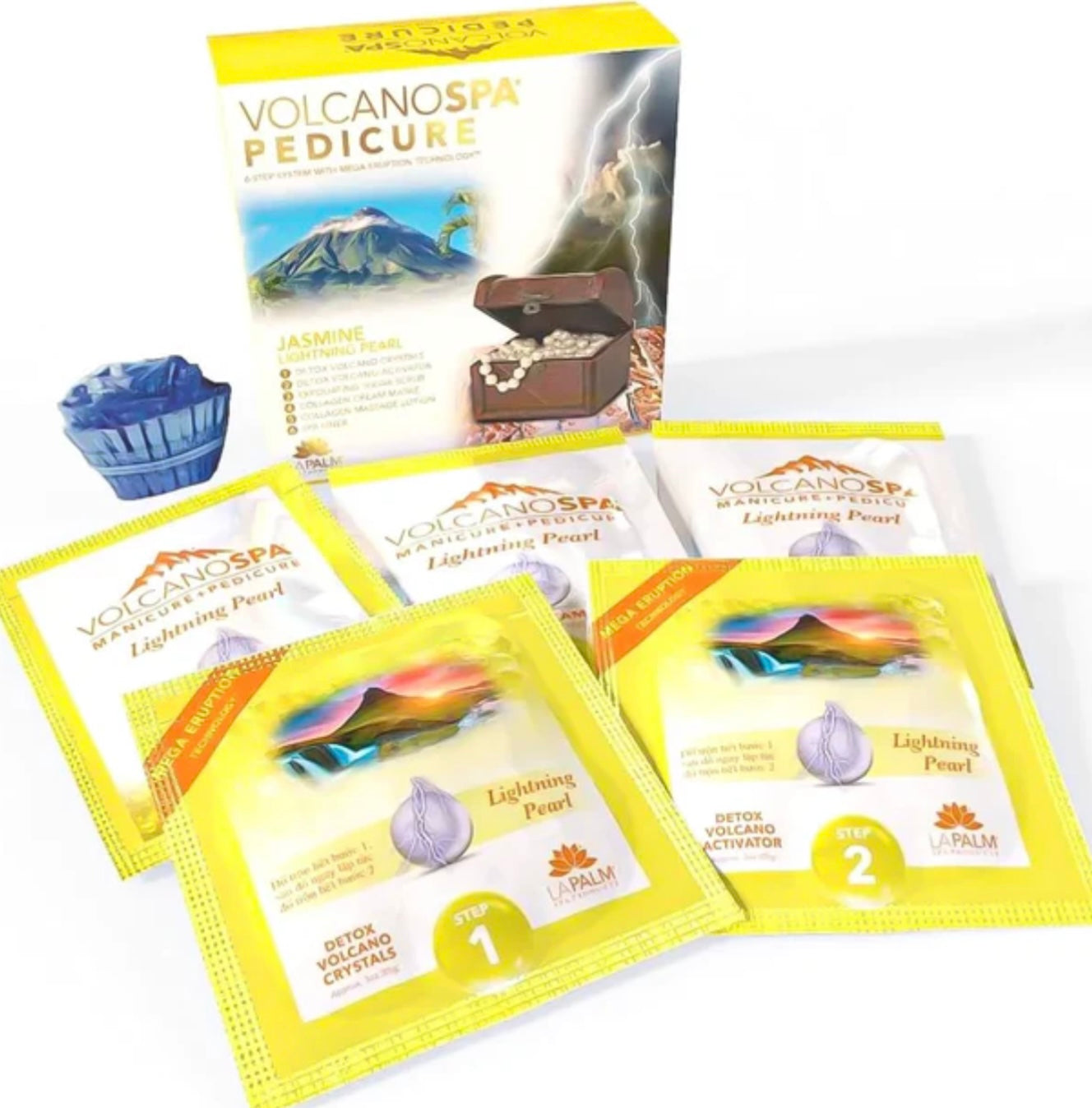 Volcano Spa: 6 Step Pedicure Kit - Jasmine (Lighting Pearl)