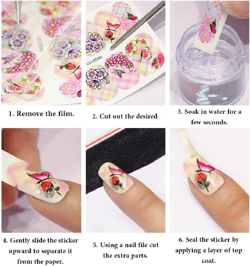Nail Sticker, Practical Nail Decal Convenient Long Lasting for Natural Nail for Home for Nail Salon for Artificial Nail