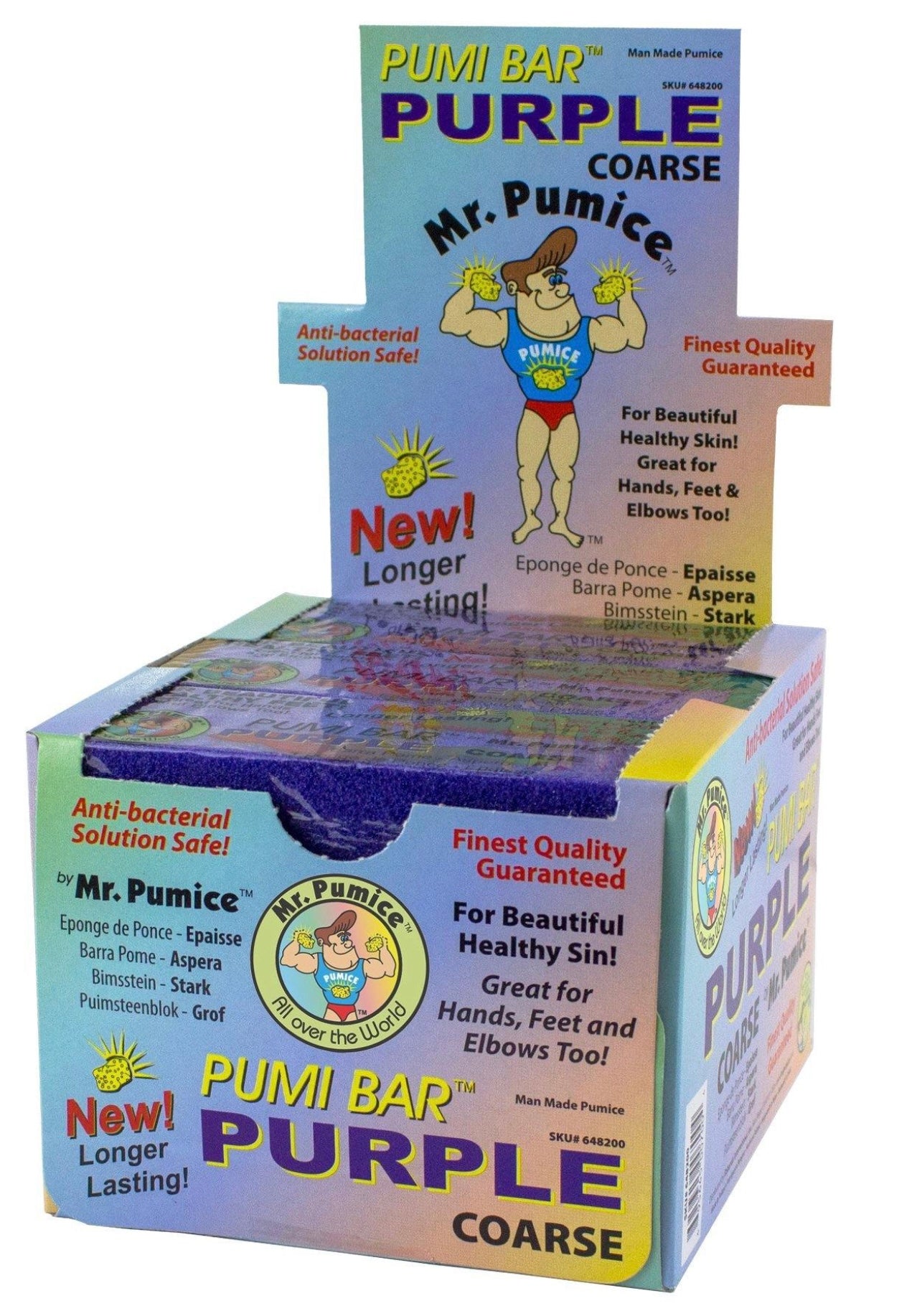 Mr. Pumice Purple Pumi Bar Foot File - 12 Piece Display Box