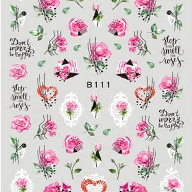 Flowers Nail Art Stickers (B-111)
