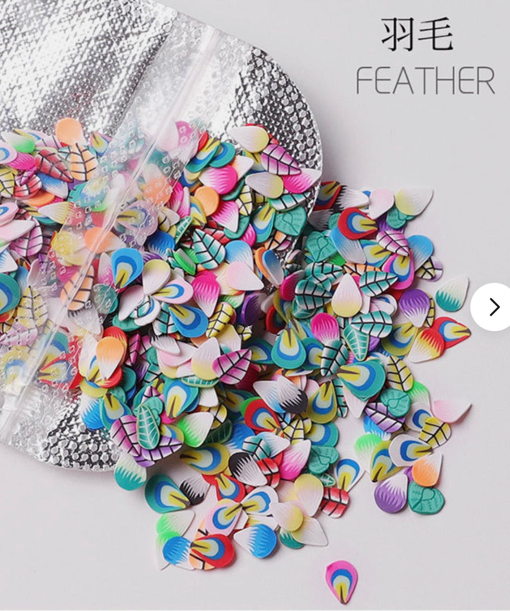 Set 3D Polymer Clay Tiny Leaf Slices Wheel Nail Art DIY Designs Wheel Nail Art Decorations