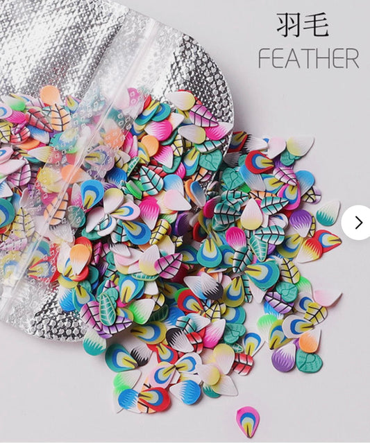 Set 3D Polymer Clay Tiny Leaf Slices Wheel Nail Art DIY Designs Wheel Nail Art Decorations