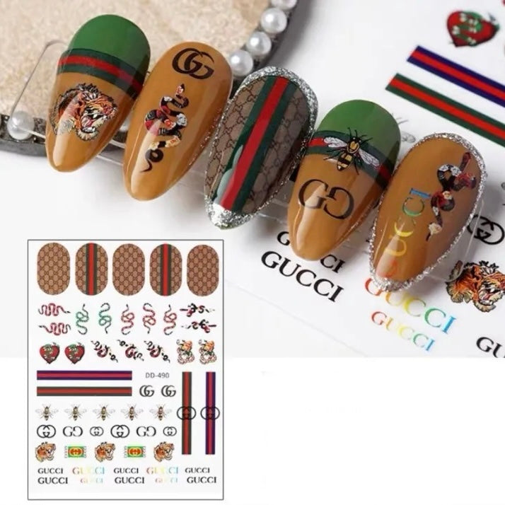 Nail Art Stickers 3D Logo Gucci And Snakes(123)