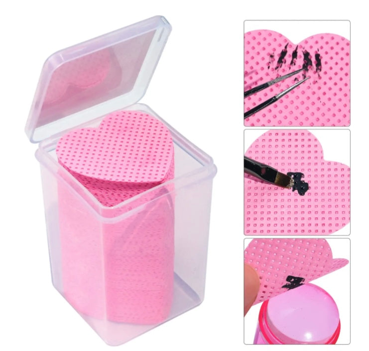 200pcs Hearts Lint Free Nail Wipes Love Butterfly Cotton Pads Nail Polish Eyelash Glue Remover Paper Cleaning Wipes
