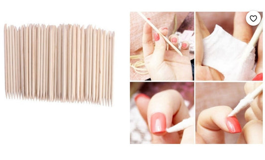 100 Pieces Nail Art Wood Stick Cuticle Pusher Remover, Manicure Or Pedicure Tool, Nail Art Cuticle Pusher Remover