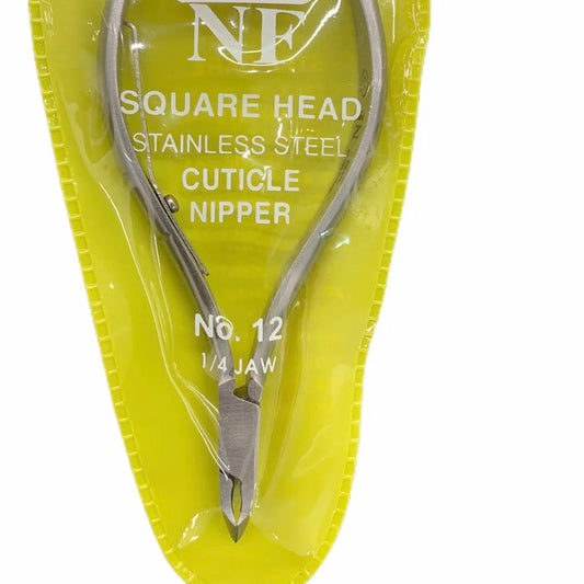 NF SQUARE Head Stainless Steel Cuticle Nipper (#12 / 1/4 Jaw)